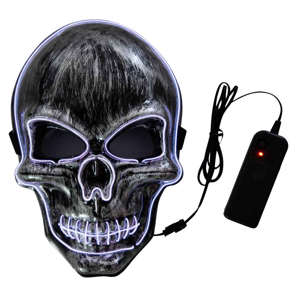 Skræmmende Kranie Maske med LED Lys til Halloween Fest