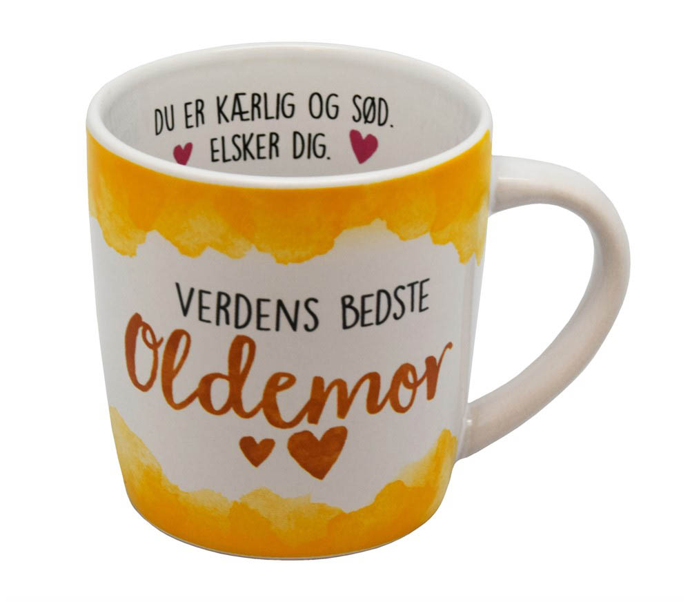 Krus "Verdens Bedste Oldemor" i gaveæske - Perfekt gave!