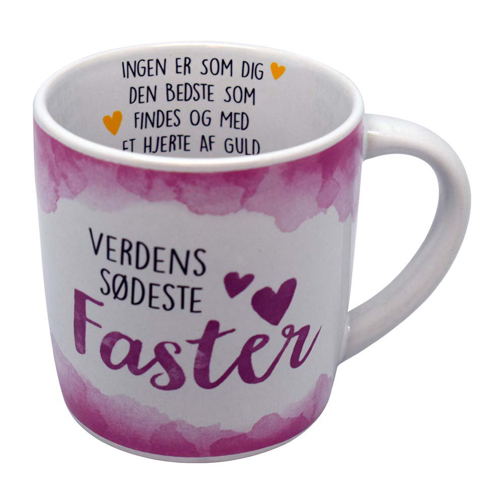 Krus "Verdens Sødeste Faster" i Gaveæske – Skøn Gave!