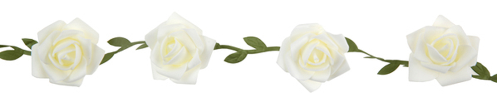 Elegant Hvid Rose Guirlande – Festdekoration 120 cm