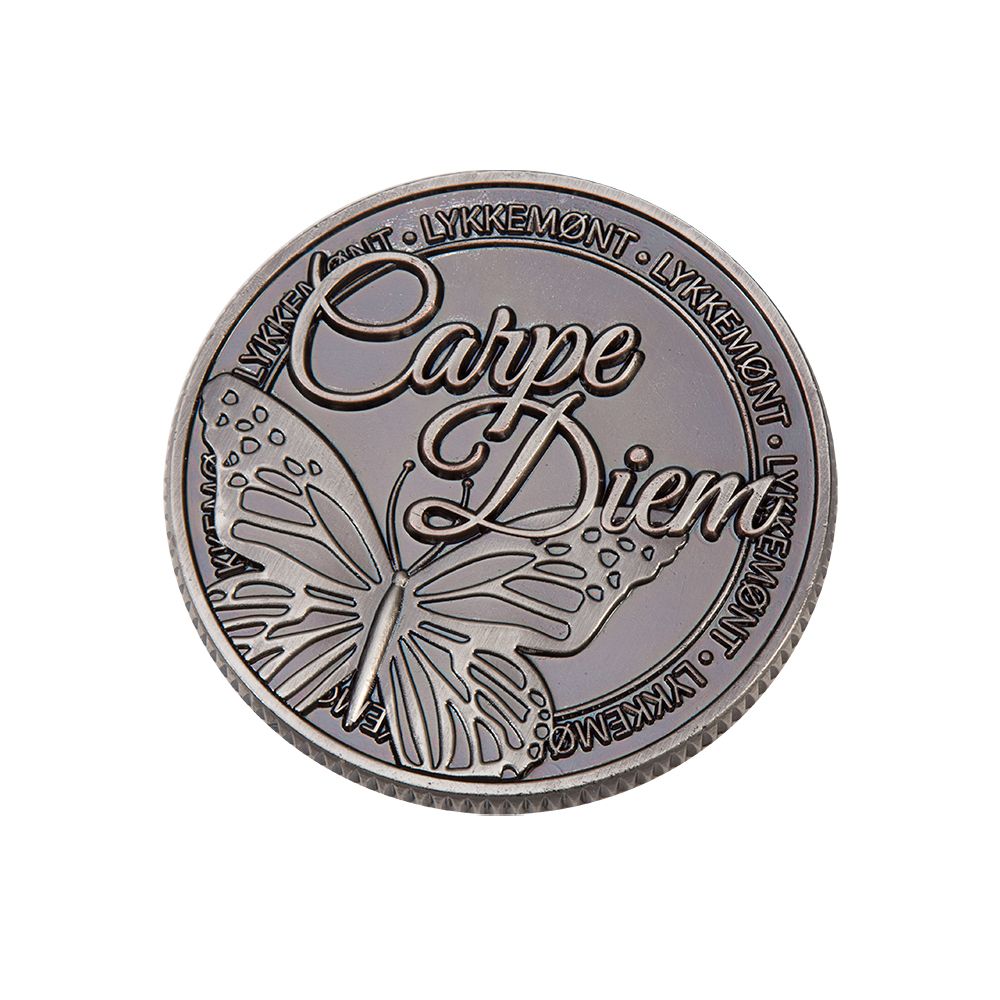 Inspirerende "Carpe Diem" lykkemønt – Gaveidé til alle lejligheder
