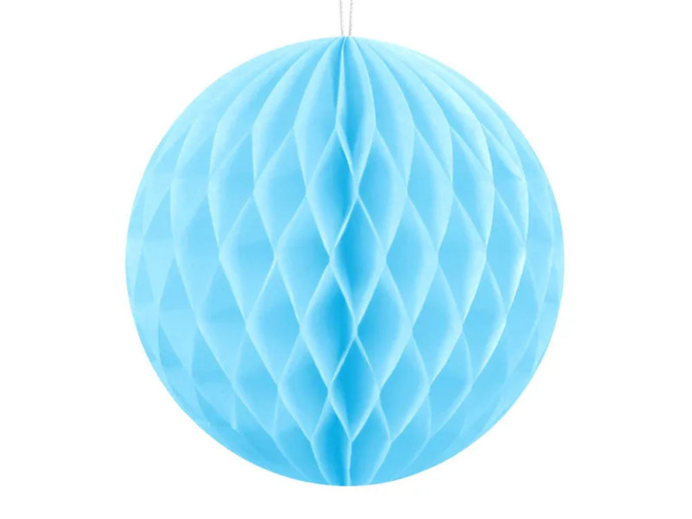 Lyseblå Honeycomb Kugle 20 cm til Festlige Anledninger