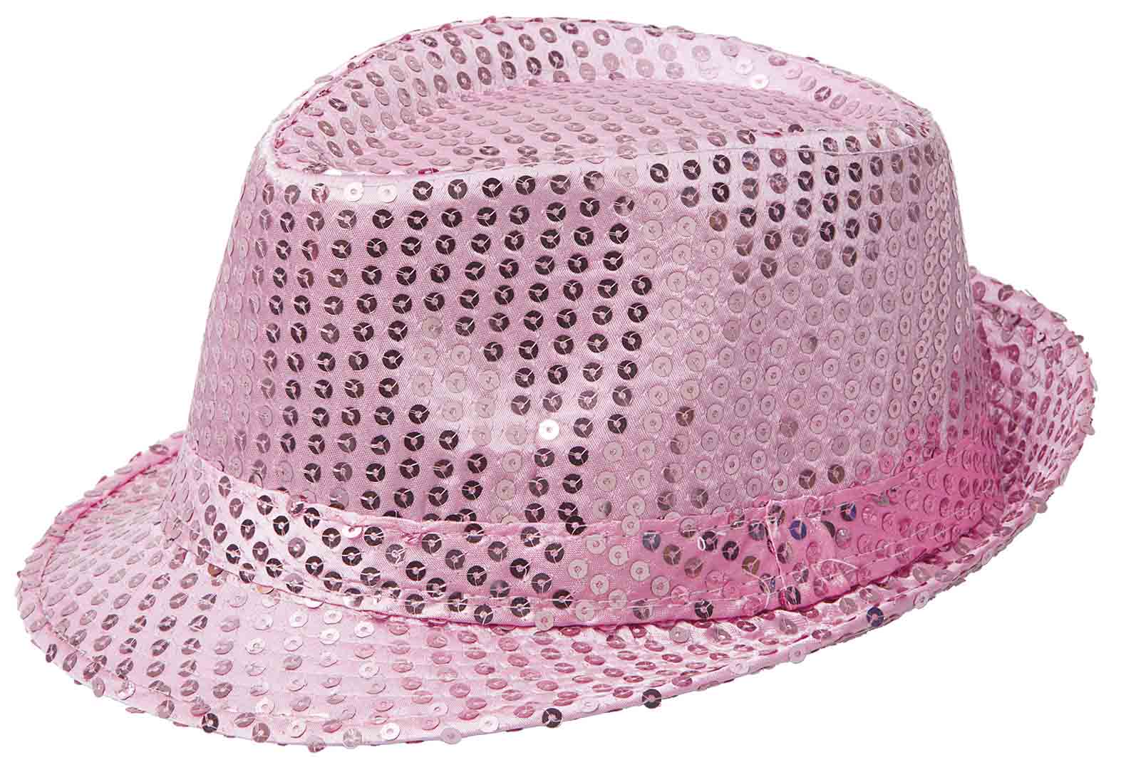 Glitrende Lyserød Fedora Hat til Festlige Anledninger