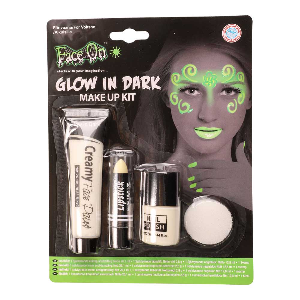 Selvlysende Makeup Kit til Halloween Fest & Udklædning