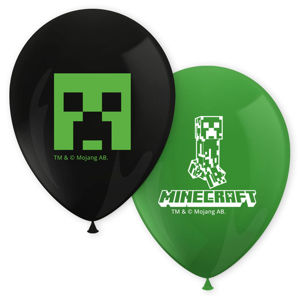Minecraft Fødselsdagsballoner – 8 stk. Heliumfestballoner