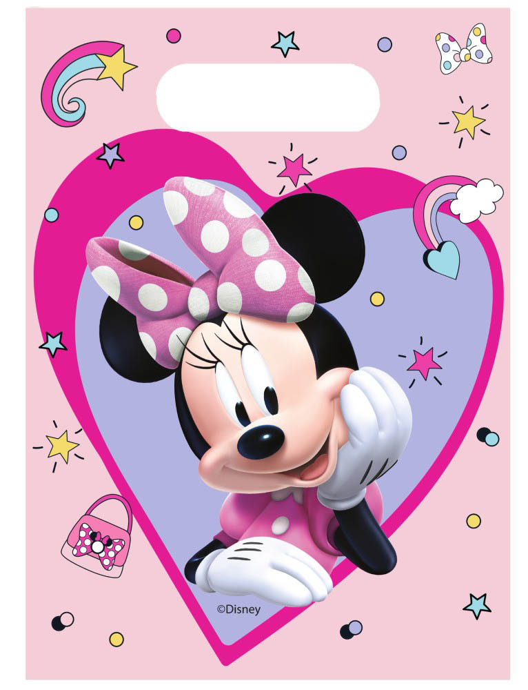 Minnie Mouse Slikposer - 6 stk. til Fødselsdagsfest