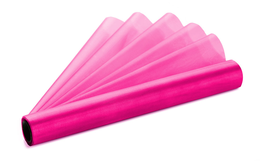 Mørk Pink Organza Bordløber til Festlige Begivenheder