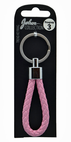 Stilfuld Nøglering med Pink Fletning – Gadget til Hverdagen