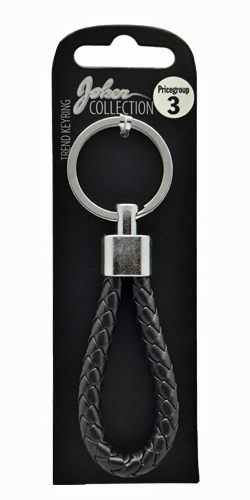 Elegant Nøglering med Sort Fletning – Stilfuld Gaveidé