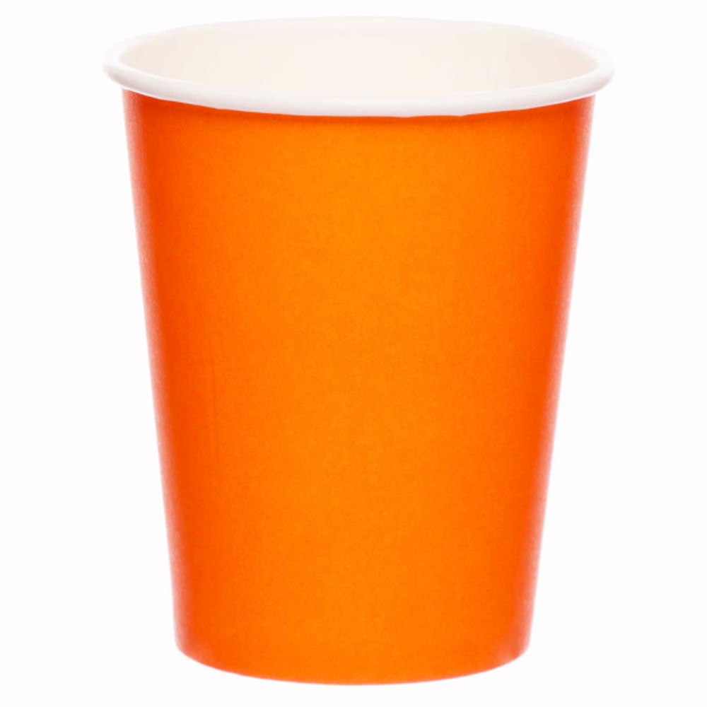 Festlige orange Halloween papkrus - 8 stk. til engangsbrug