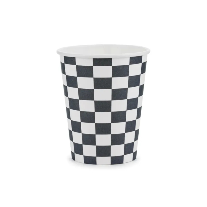 Papkrus med Ternede Flag - 6 Stk. til Festlige Anledninger