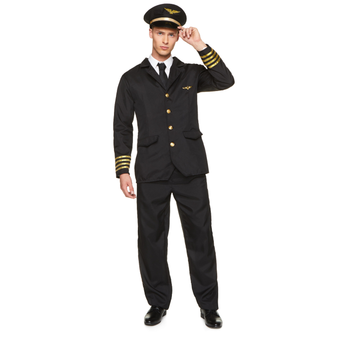 Passagerfly Pilot Kostume til Fest og Sjov