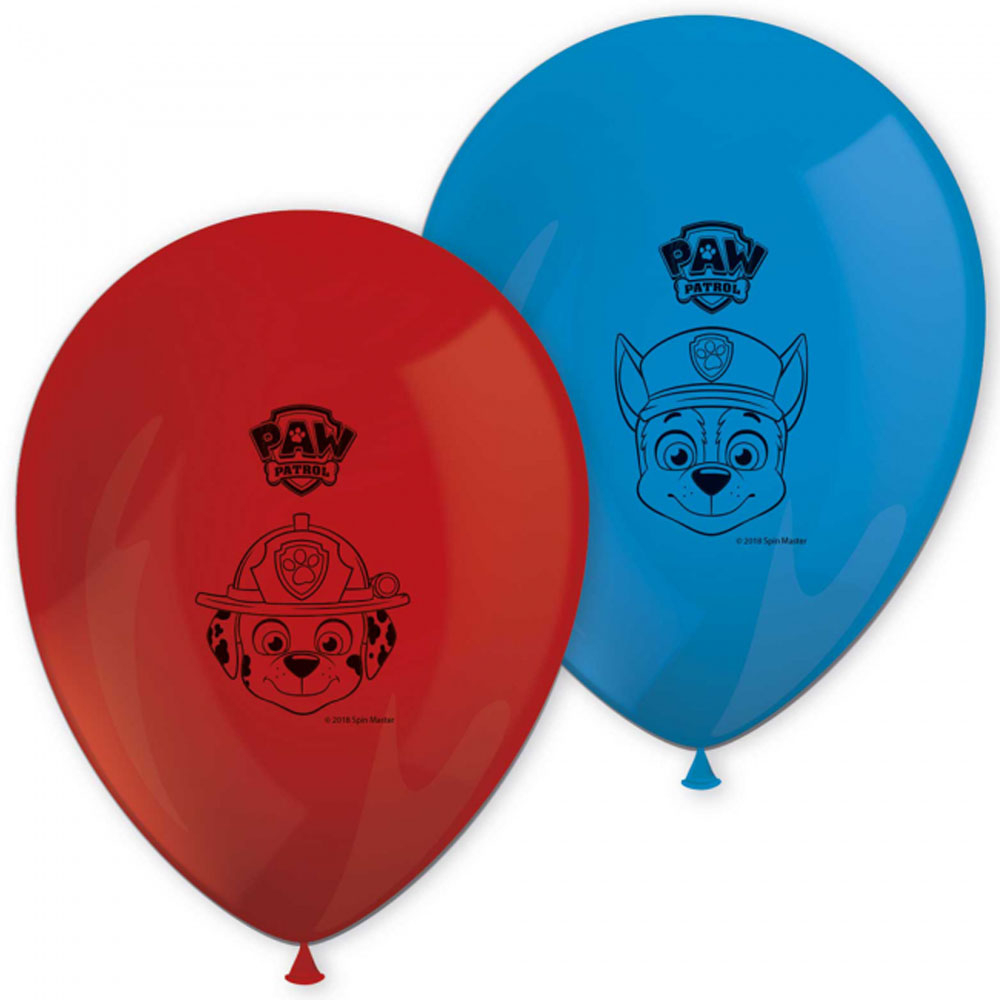 Paw Patrol Balloner – Røde & Blå (8 stk.) til Fest!