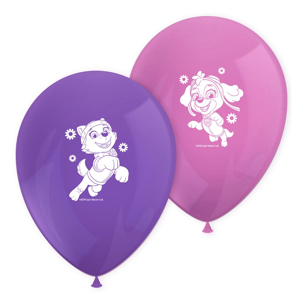 Paw Patrol Balloner med Skye og Everest - 8 stk. Festtilbud!