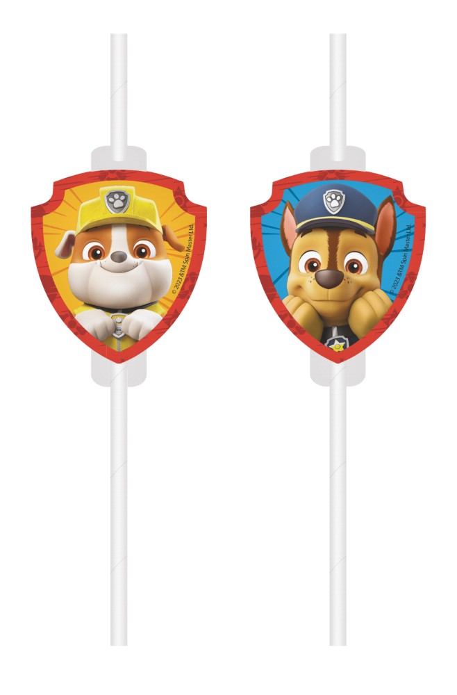 Paw Patrol Sugerør til Børnefødselsdag – 4 Stk Festligt Sæt