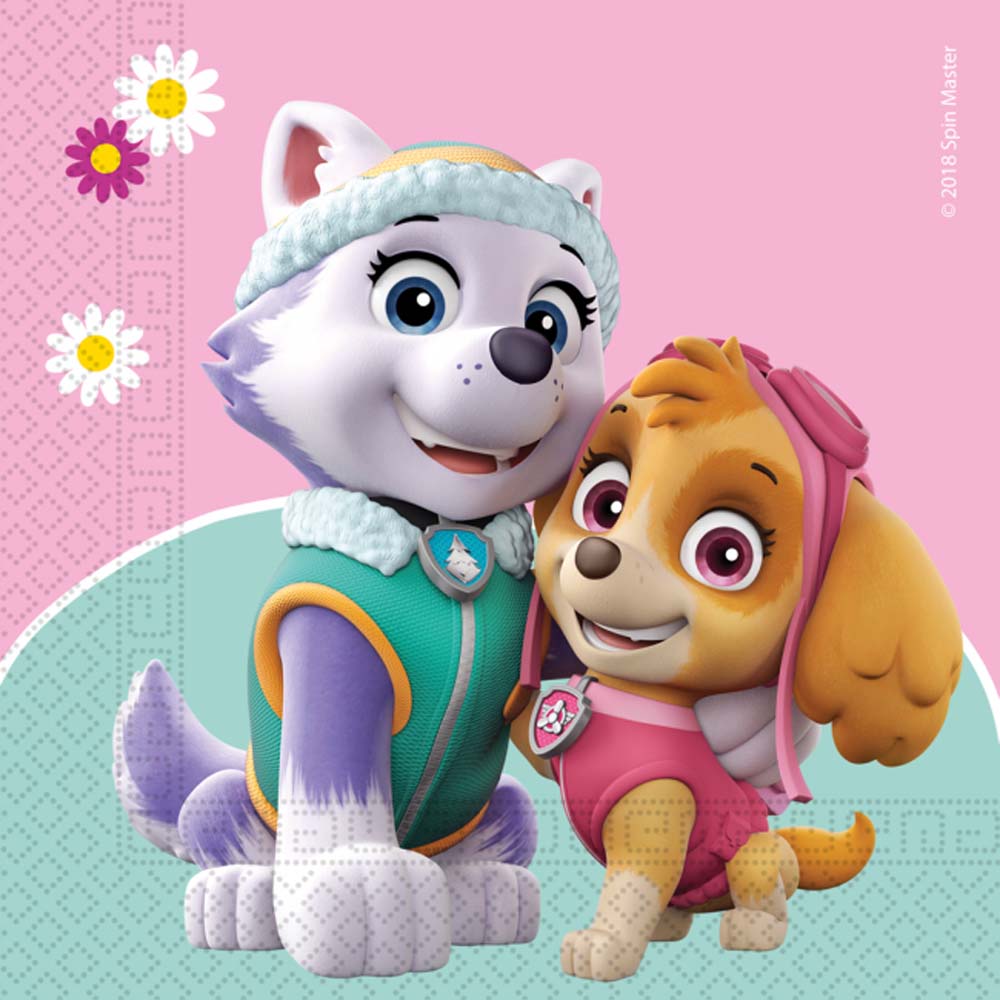 Paw Patrol Servietter med Skye & Everest – 20 Stk til Festen
