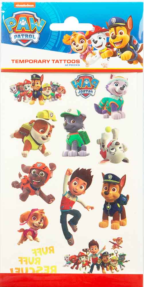 Paw Patrol Tatoveringer – 12 Stk til Børnefesten