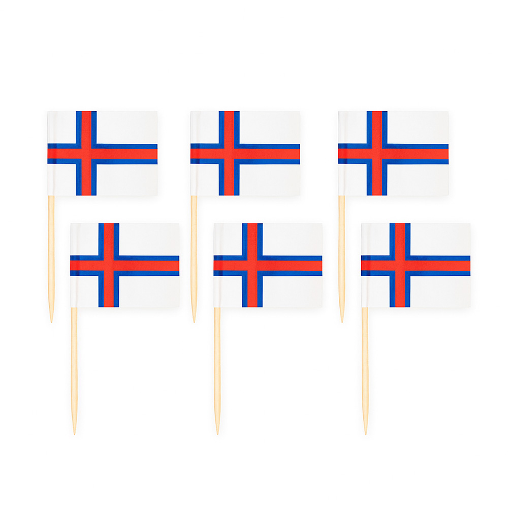 Færøske Pindeflag – 10 Stk. til Festlige Anledninger