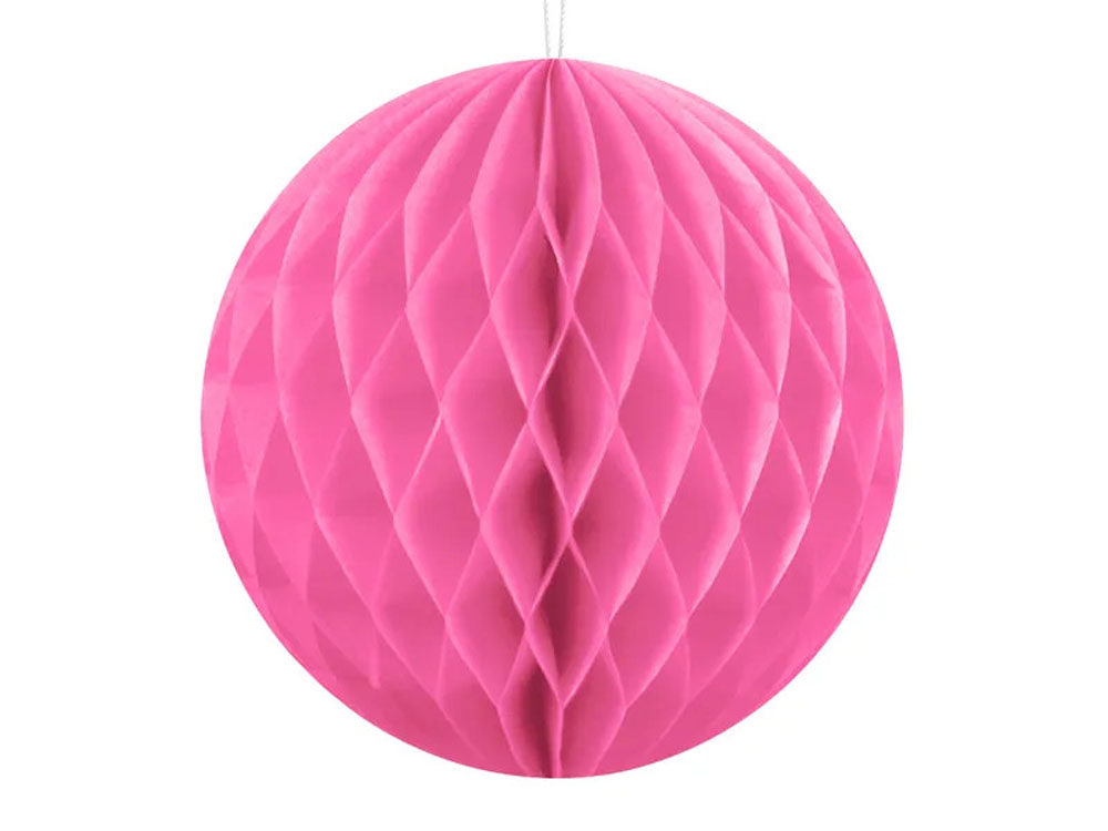 Elegant Pink Honeycomb Kugle 20 cm – Uundgåelig Festpynt