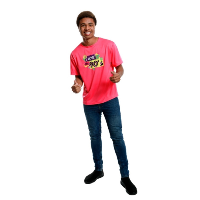 Pink "I Love The 90" T-shirt til mænd - Fantastisk tilbud!