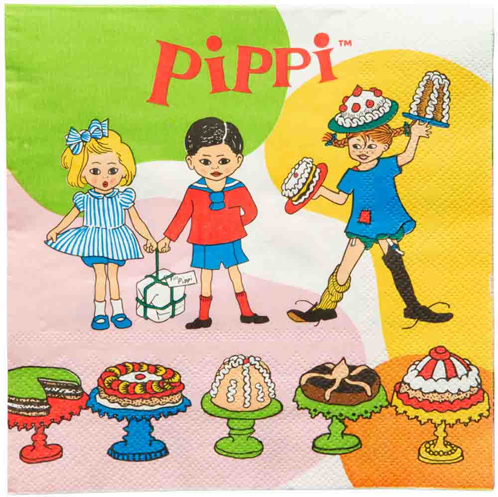 Pippi Langstrømpe Servietter – 16 Stk til Børnefest