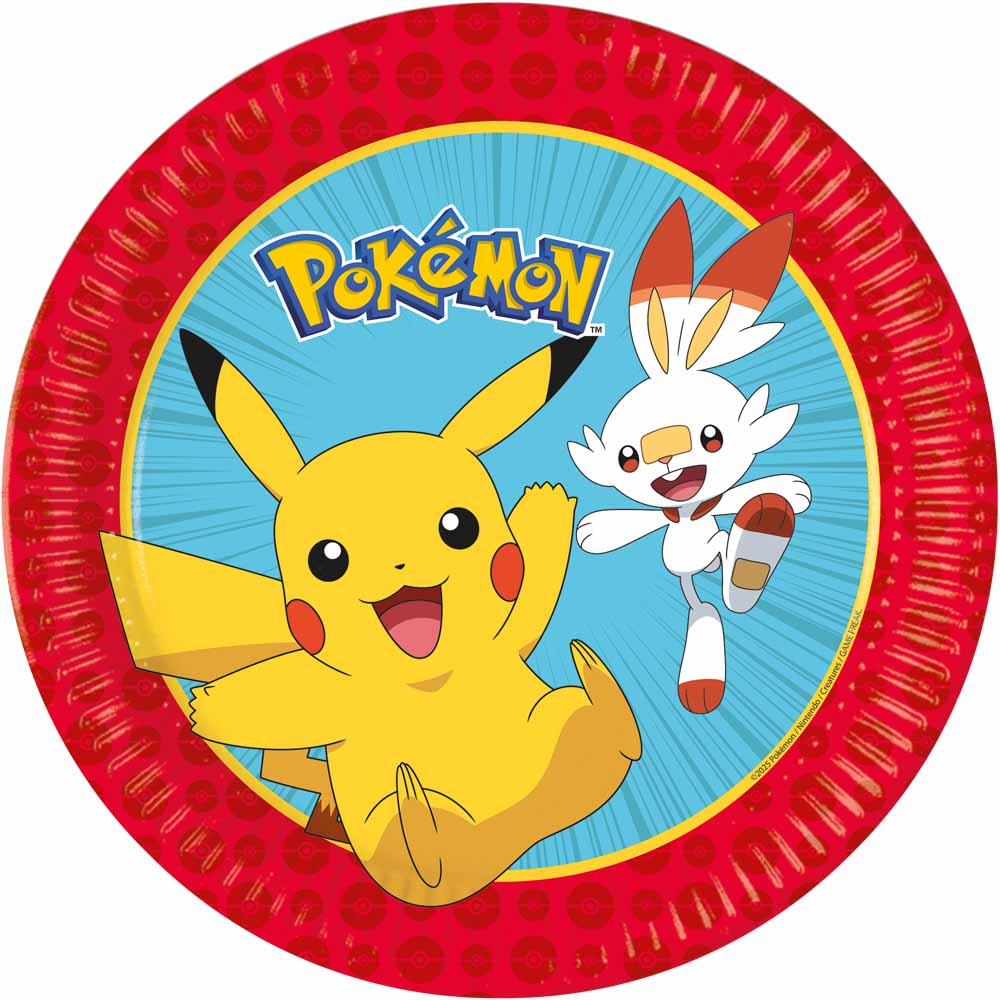 Farverige Pokemon Paptallerkner – 8 Stk til Festen!