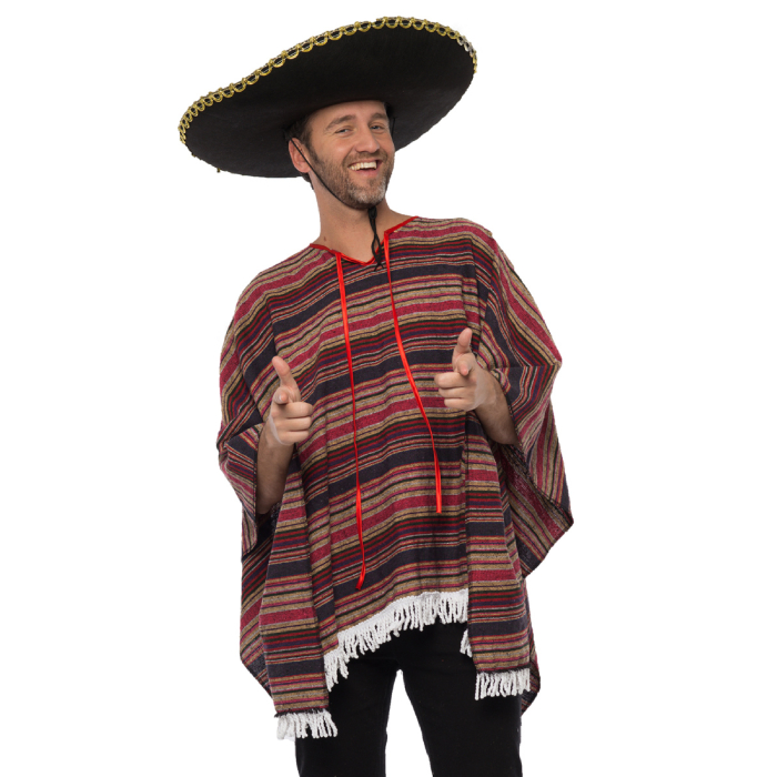 Multifarvet Deluxe Poncho - En størrelse til alle!