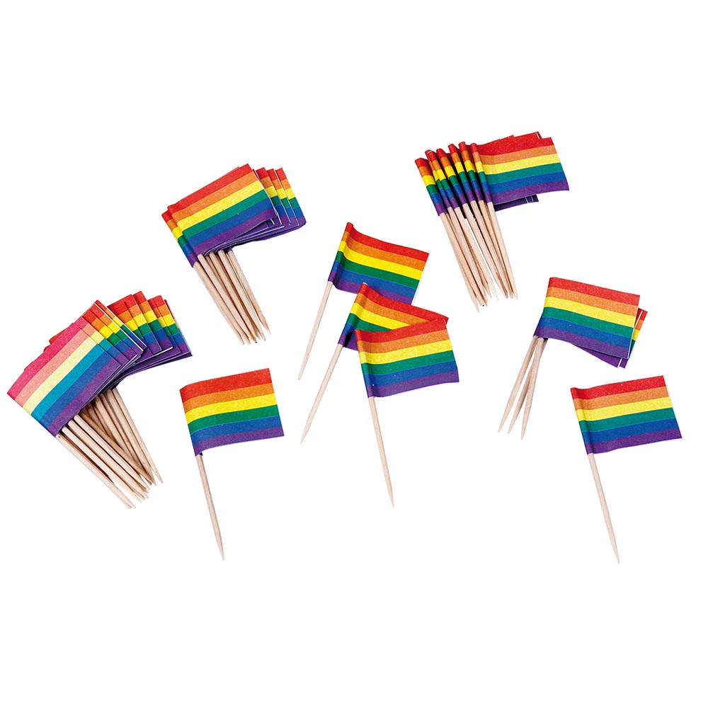 Pride Kageflag 50 Stk – Farverig Dekoration til Festen