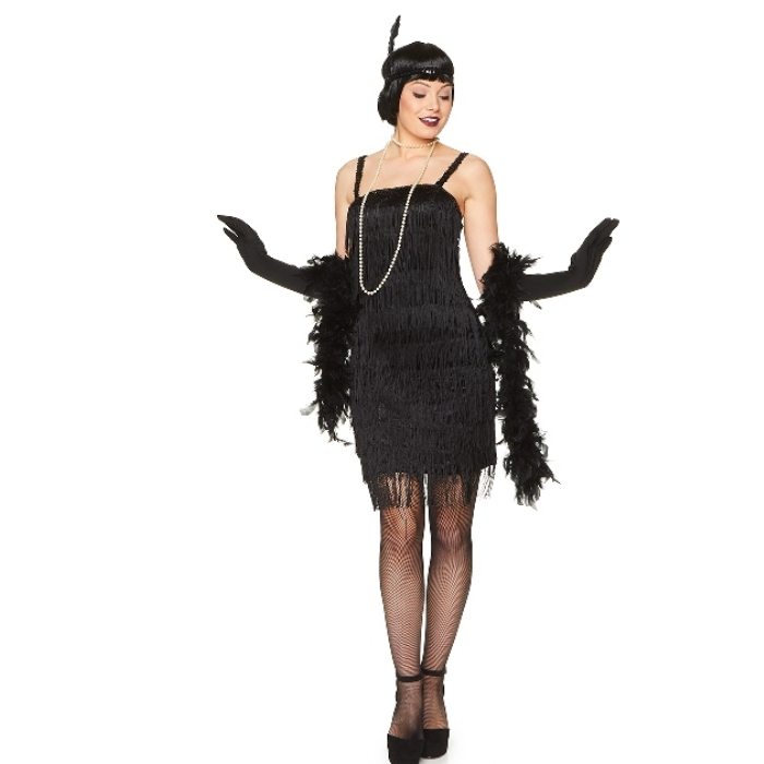 Retro 1920'erne Sort Flapper Kostume til Kvinder
