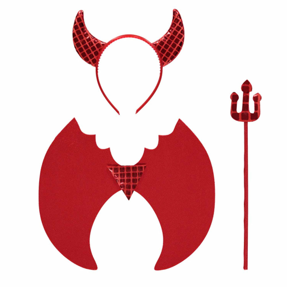 Rødt Djævle Kostume Sæt til Børn - Ideelt til Halloween!