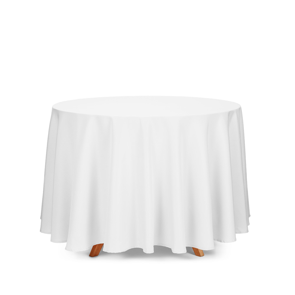 Elegant Rund Hvid Stofdug Ø230 cm til Festlige Anledninger