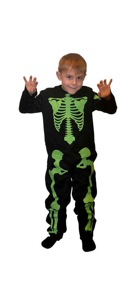 Selvlysende Skelet Kostume til Børn - Halloween Hit!