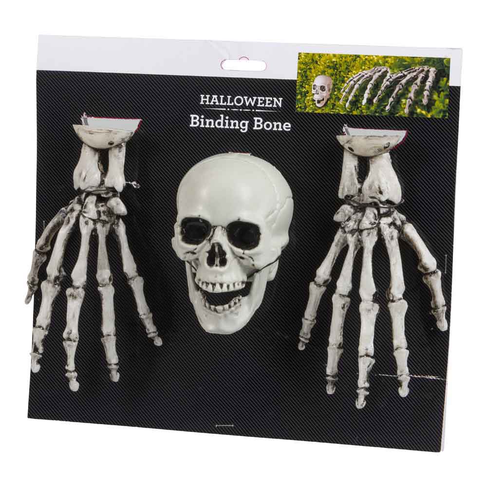Skræmmende Skelet Hænder og Kranie til Halloween Dekorering