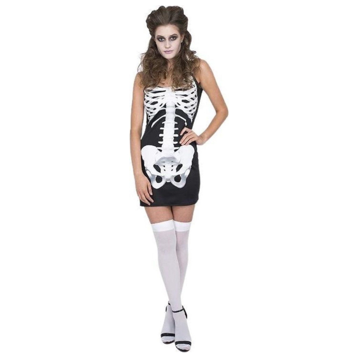 Skræmmende Skelet Pige Kostume til Halloween Fest!