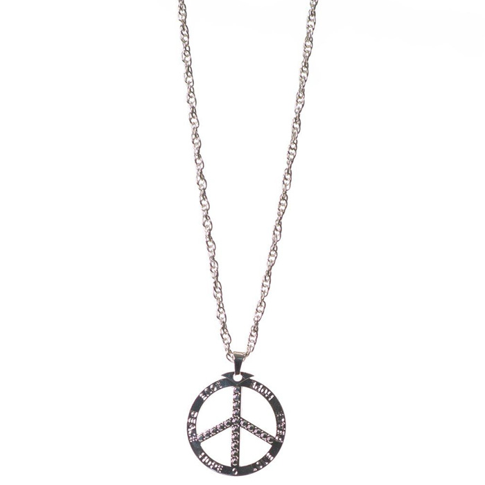 Sølv Hippie Peace Halskæde – Kærlighed fra 60'erne!