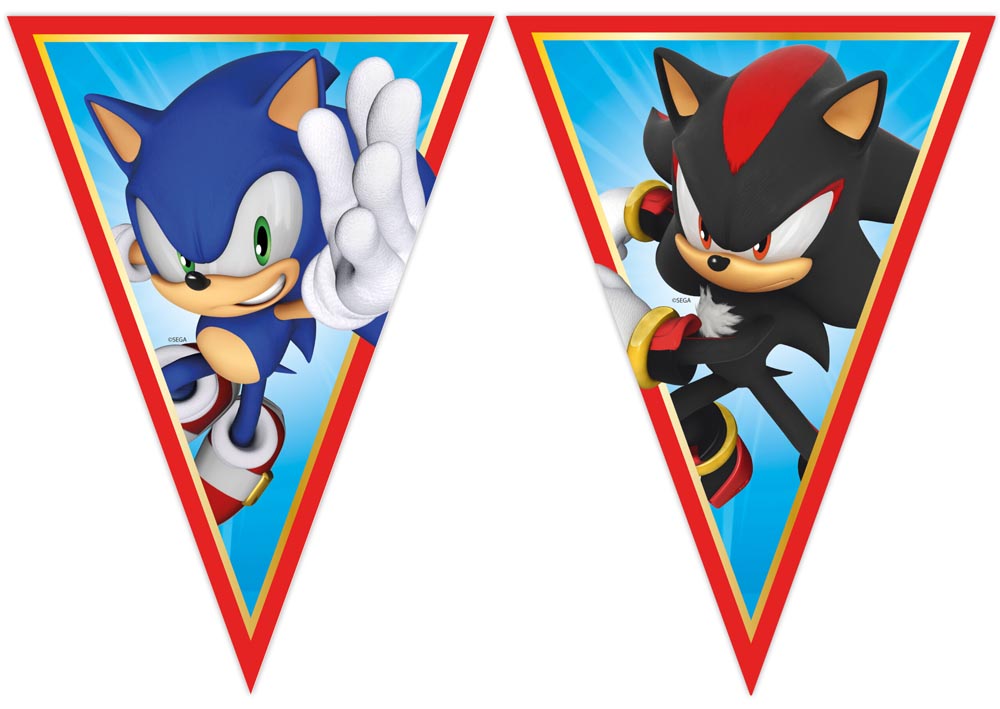 Sonic Vimpelbanner til Fødselsdag – 3m Festpynt