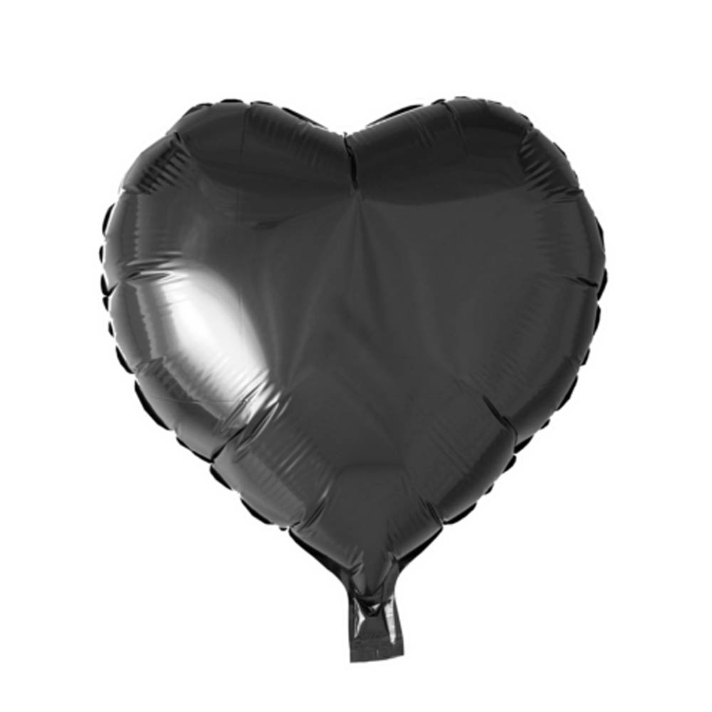Sort Hjerte Folieballon - Ideel til Festlige Anledninger!