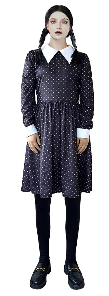 Elegant Sort Halloween Kostume med Prikker – Must-Have!