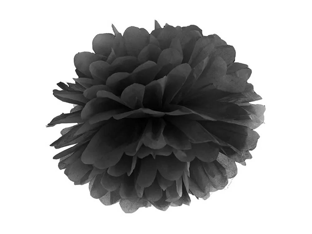 Elegant Sort Pompom Dekoration til Festlige Begivenheder