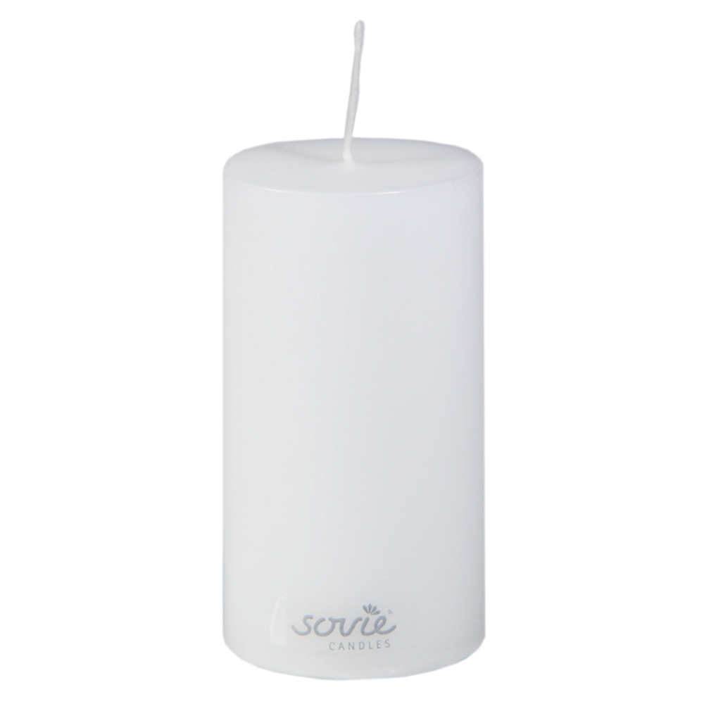 Sovie Hvide Bloklys 5x10 cm – Elegant Festlys til Atmosfære