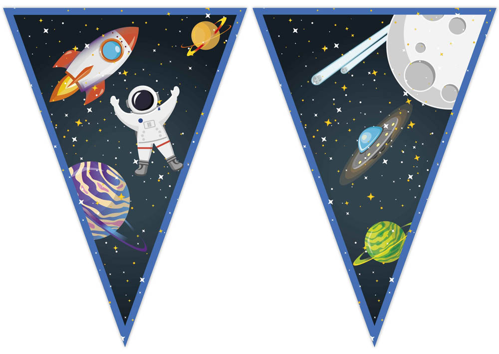Rummets Tema Vimpelbanner – Uforglemmelig Feststemning