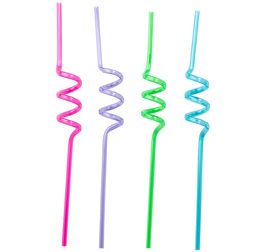 Neon Spiralsugerør – 4 Stk til Festlige Øjeblikke!