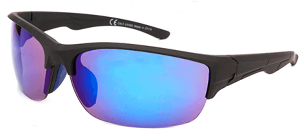 Sportssolbrille "Puy de Sancy" med blå spejlglas - Tilbud!