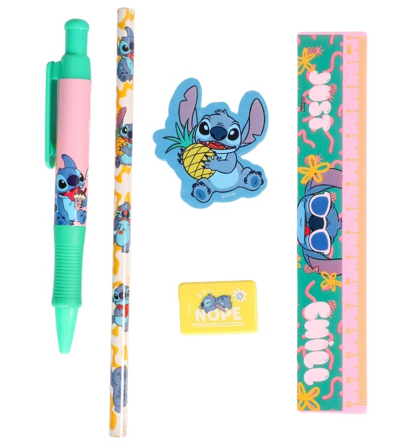 Stitch 5-dele Skrivesæt – Sjovt og Praktisk til Skole!