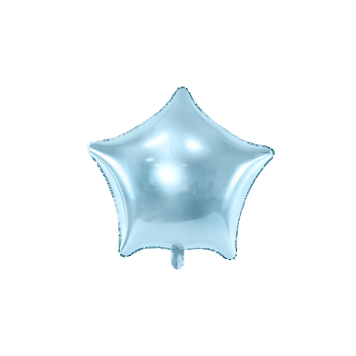 Lyseblå Stjerneformet Folieballon 48 cm til Festen!