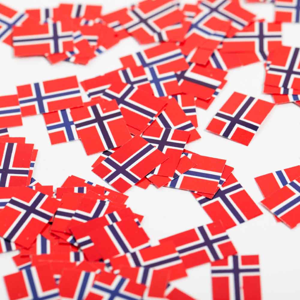 Norske Papirstrøflag - 150 Stk til Festlige Anledninger