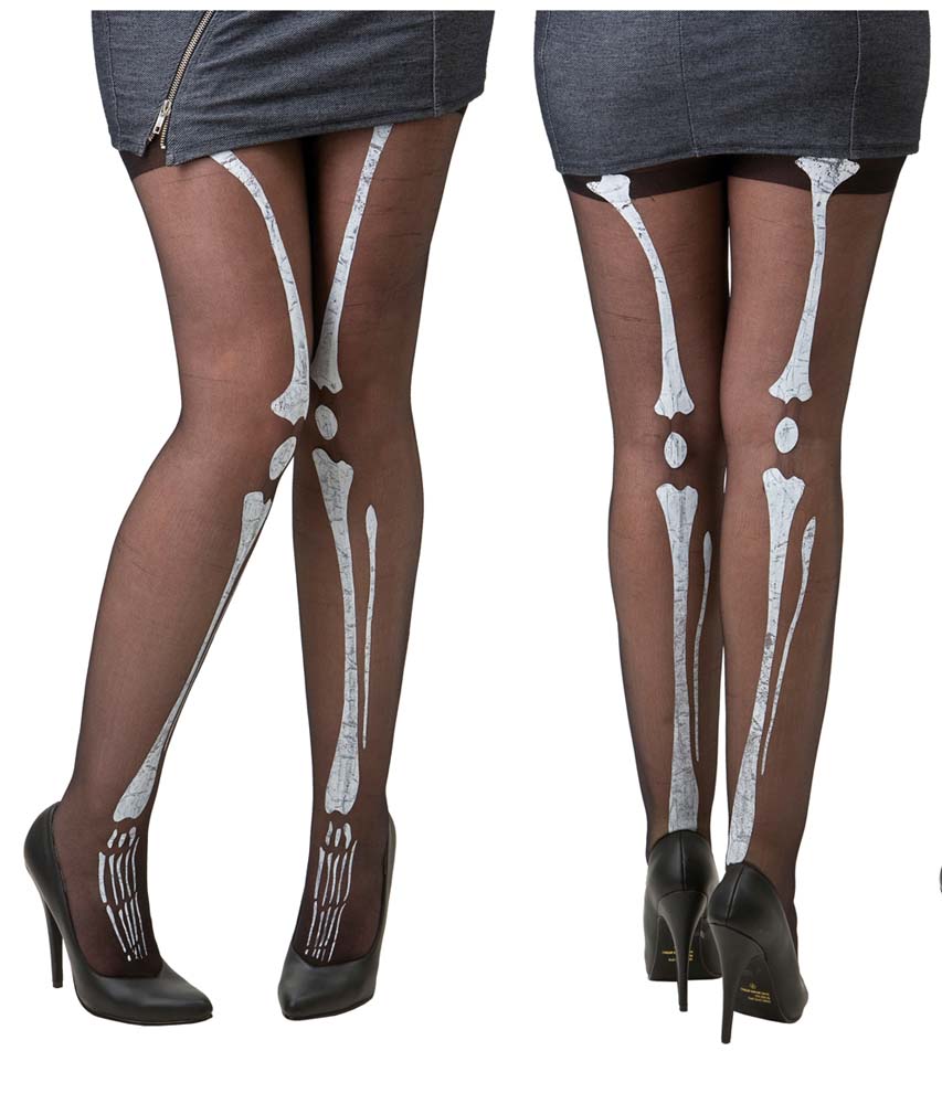 Skelet Strømpebukser til Halloween – Uhyggeligt Design!