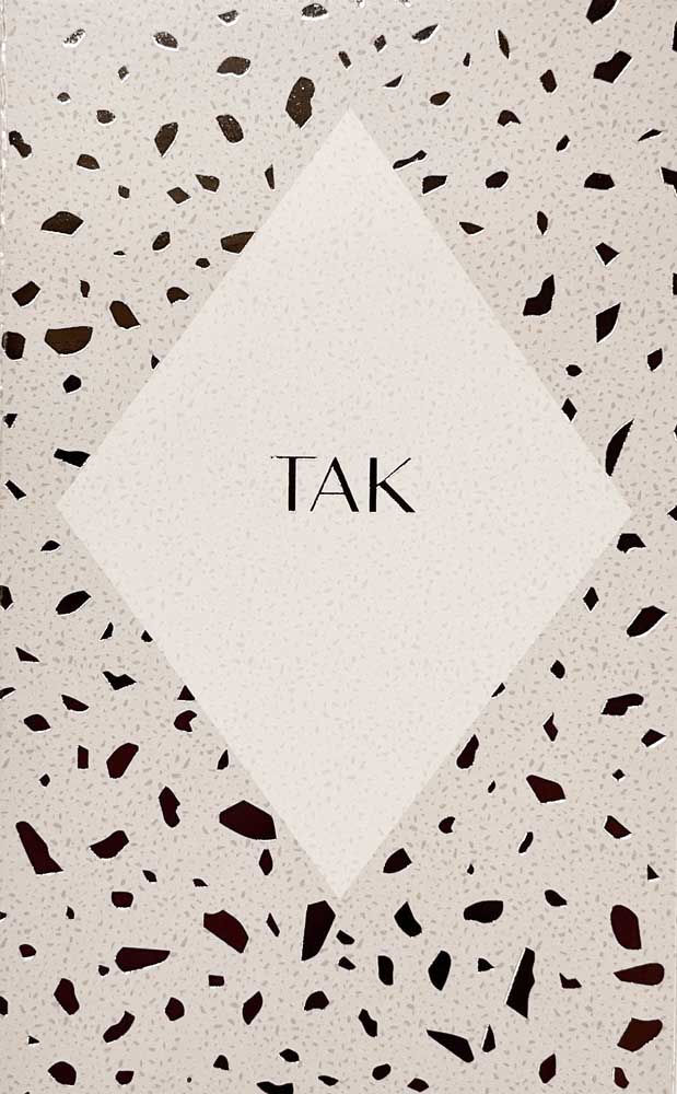Elegant Sølv Terrazzo Takkekort – Vis Din Taknemmelighed!
