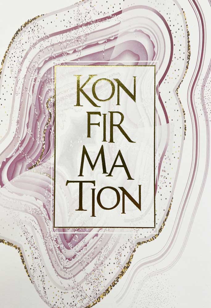 Elegant Telegram til Konfirmation - Aquarel i Pink Design