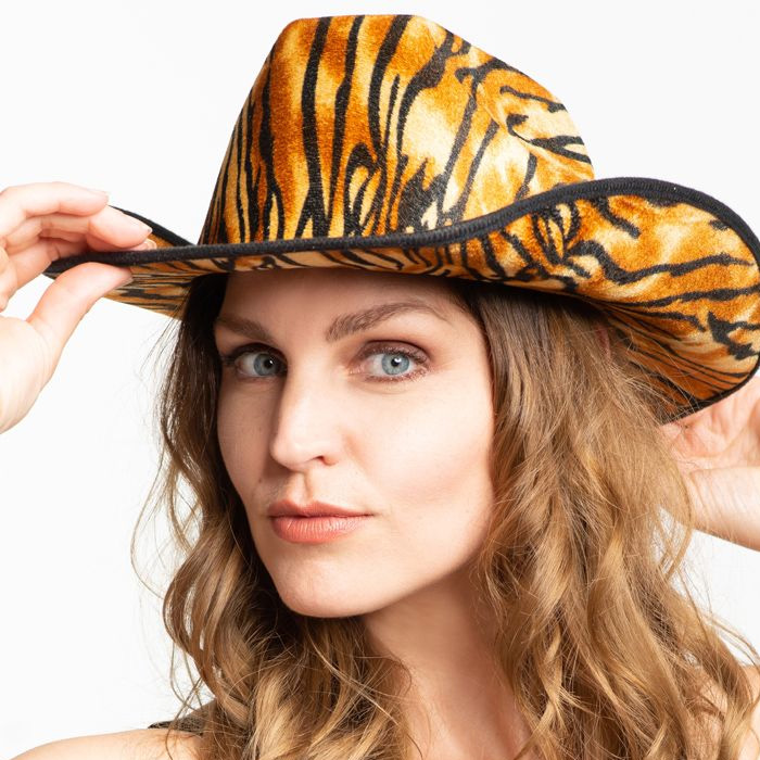 Tiger Cowboy Hat - Gør dit festoutfit unikt!